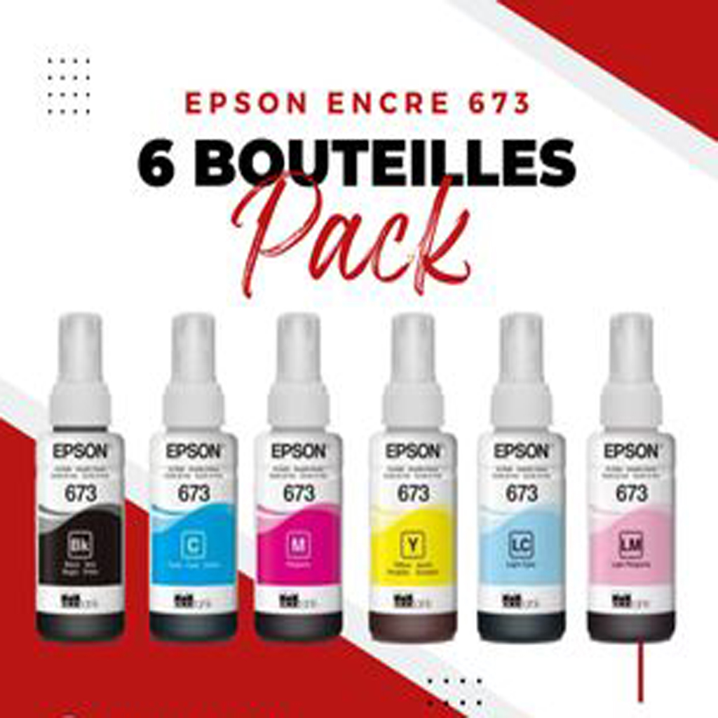 Pack EPSON 673 de 6 Bouteilles d'Encre EcoTank Compatible – Image 2