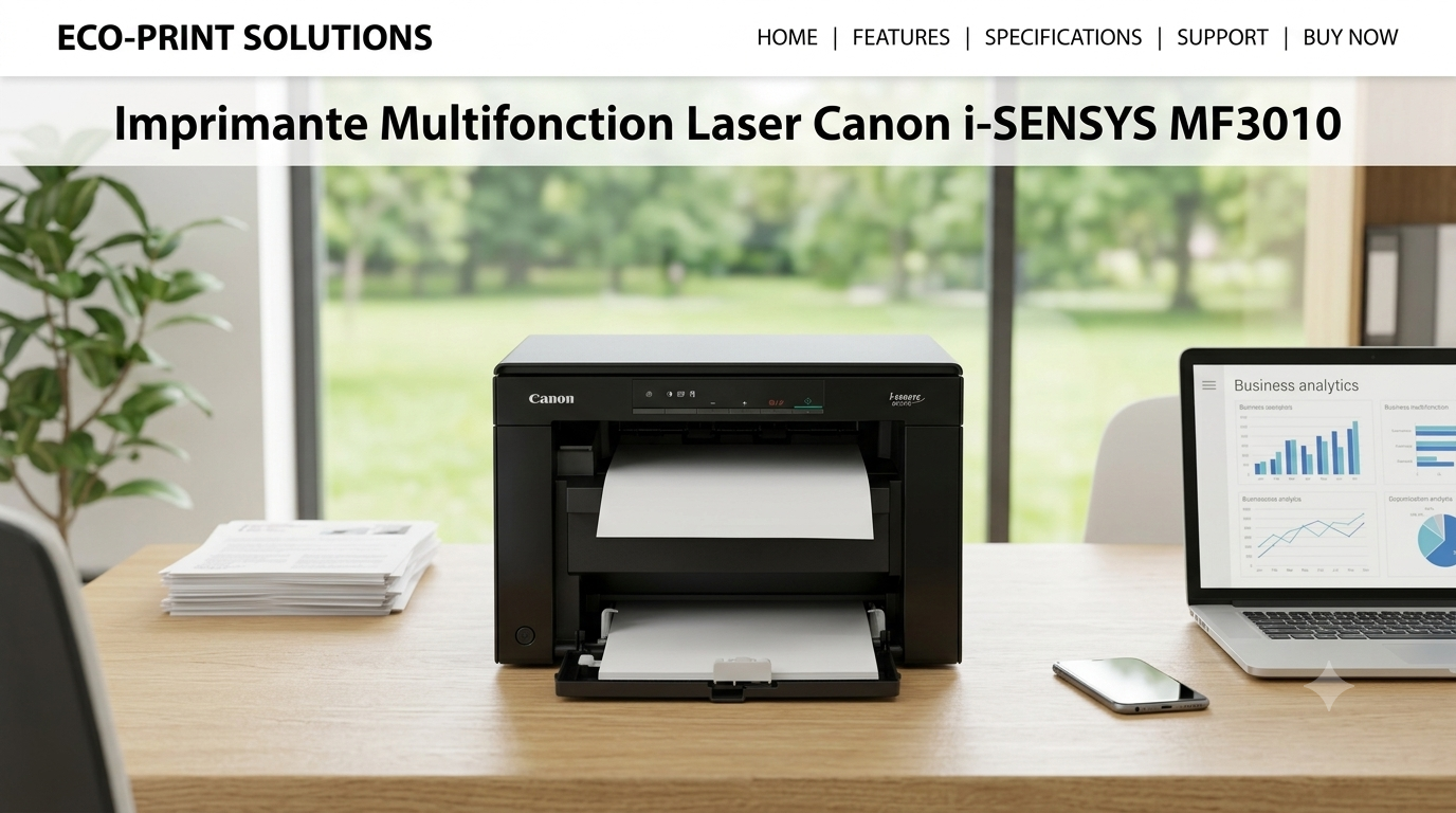 Imprimante Canon A4 Multifonction Laser Monochrome i-SENSYS MF3010 + 2 Toner 725 (5252B034AA) – Image 2